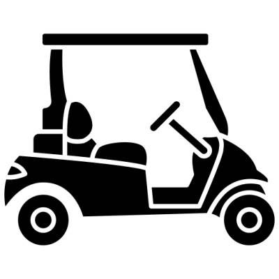 Silhouette of a golf cart side view